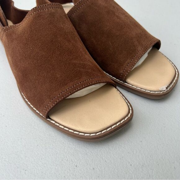 Avellini Sandal Women Sz 7.5 Made in Italy 🇮🇹 Brown Suede Gold Buckle - Picture 8 of 16